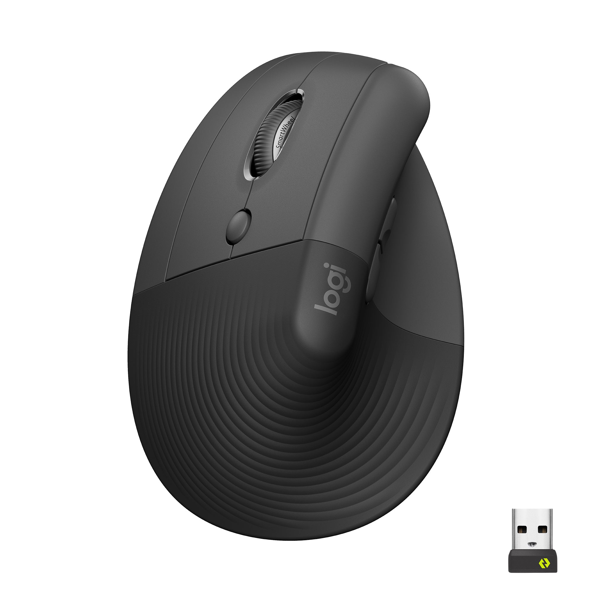 Logitech Lift Vertical Ergonomic Mouse - Vertical Mouse - Graphite Left