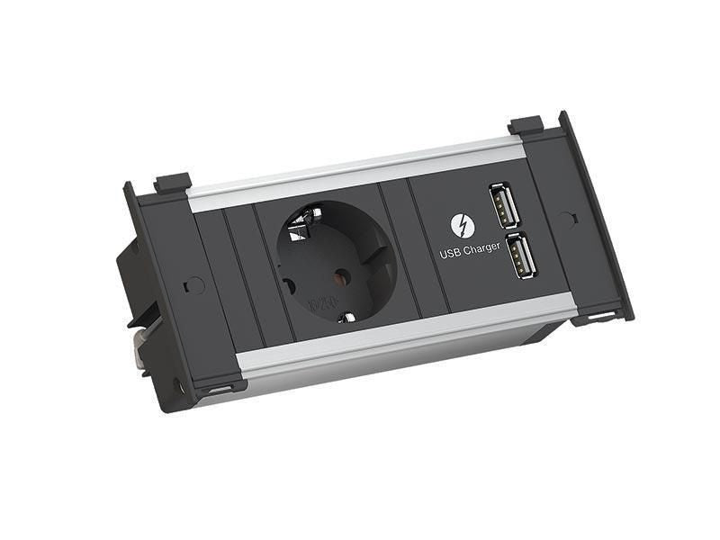 Bachmann KAPSA XS 1xCEE7/3 1xUSB Charger, 0.2m GST18