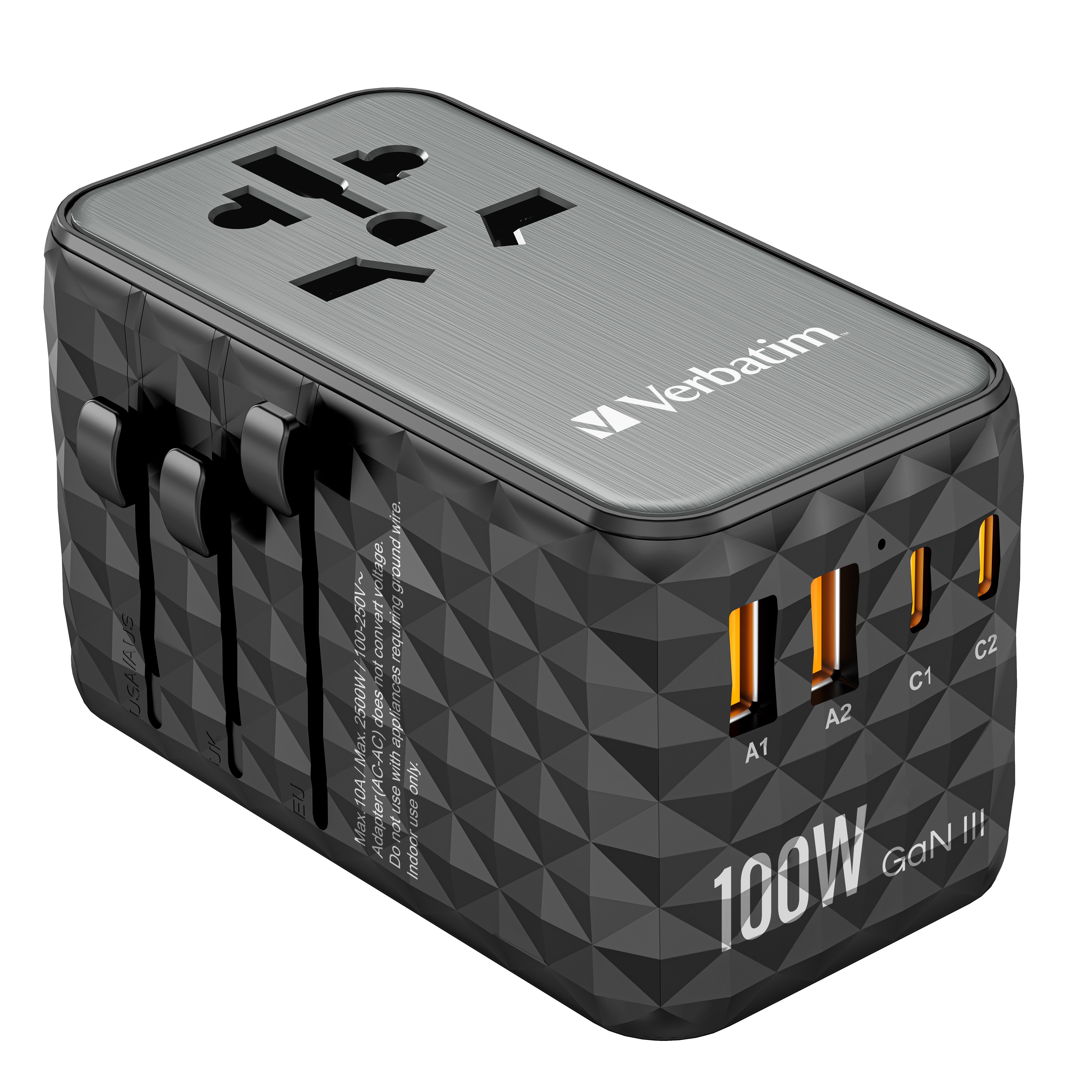 Verbatim GaN III Universal Travel Adapter 100W