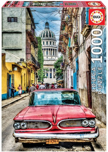 Educa Puzzle 9216754 - Vintage car in old Havana - 1000 piece puzzle