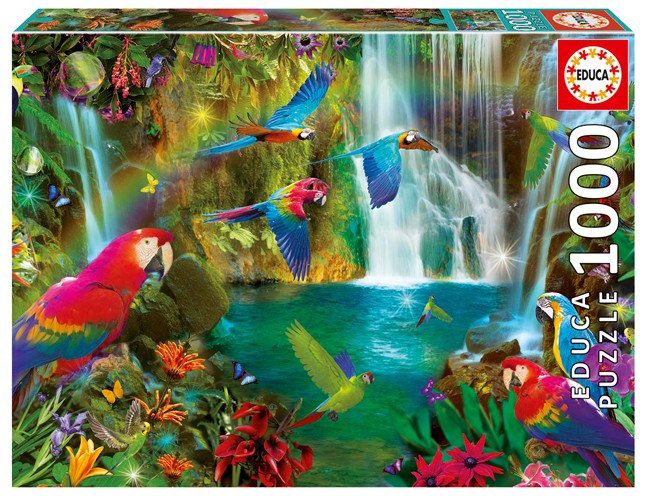 Educa Puzzle 9218457 - Tropical Parrots - 1000 piece puzzle