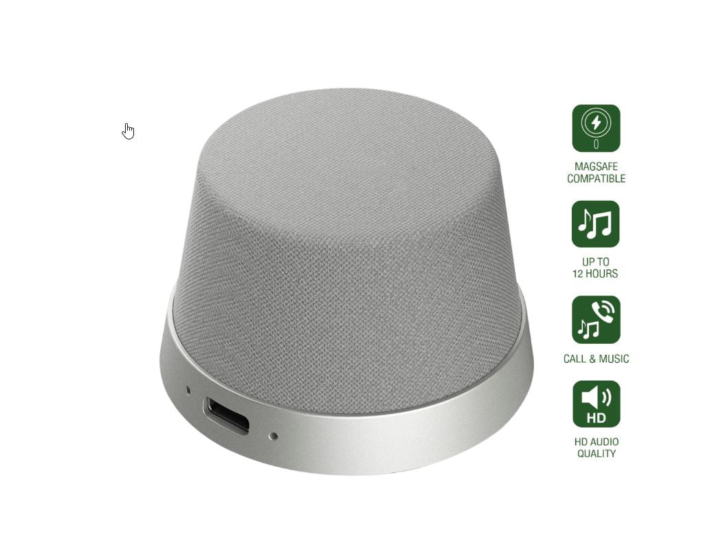 4smarts Bluetooth speaker SoundForce MagSafe compatible silver/grey