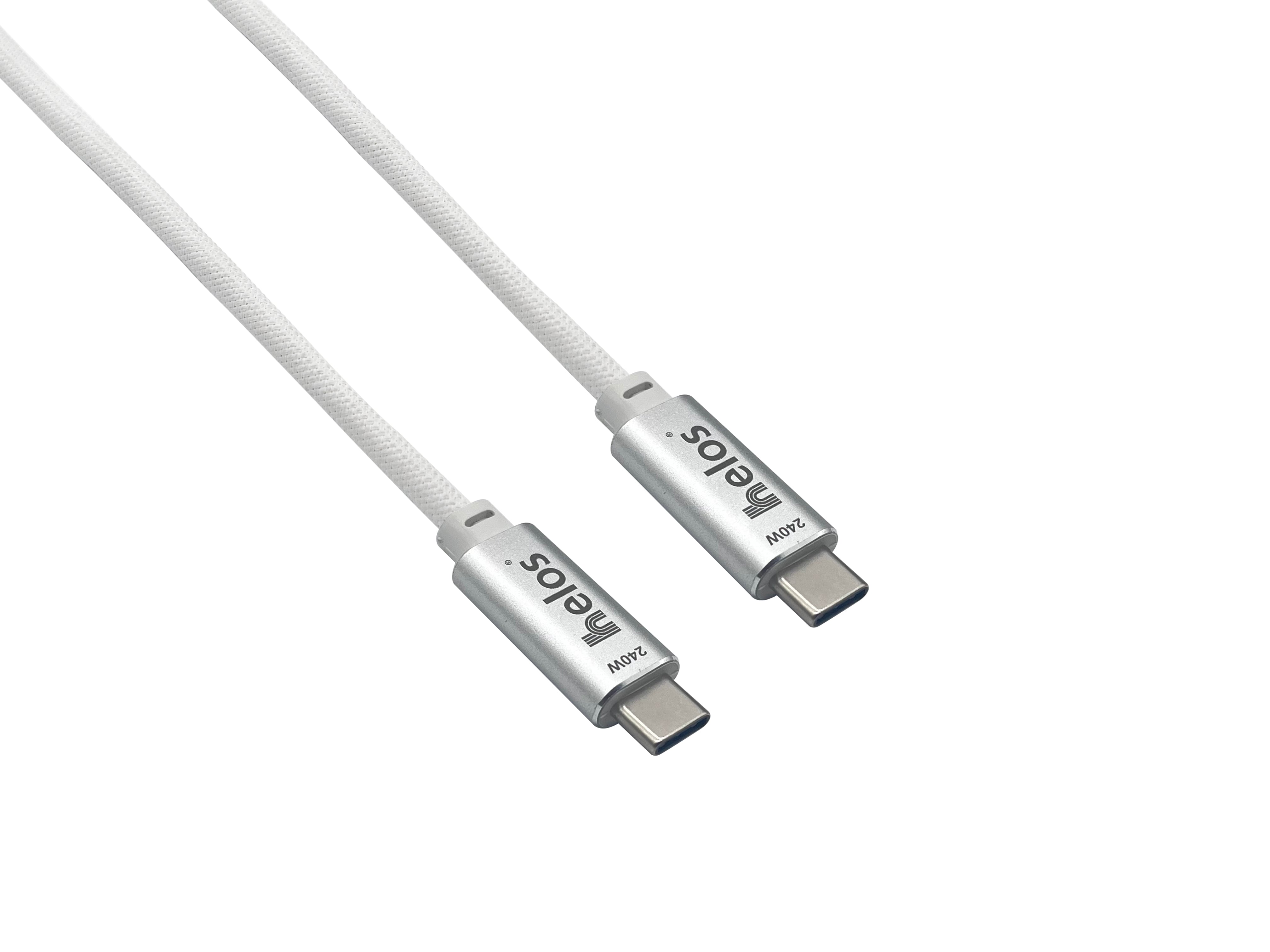 Helos connection cable, USB 4, 40 Gbps 240W, Type-C PREMIUM connector, 1.0m, white