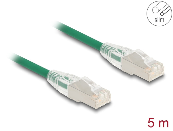 Delock RJ45 network cable Cat.6A plug to plug U/FTP Slim 5 m green