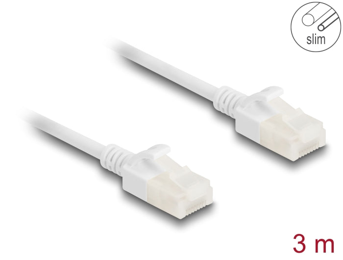 Delock RJ45 network cable Cat.6A plug to plug U/UTP Slim 3 m white