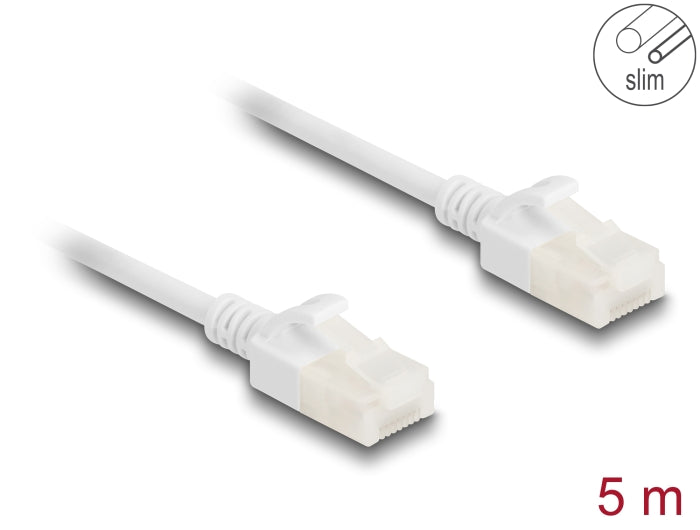 Delock RJ45 network cable Cat.6A plug to plug U/UTP Slim 5 m white