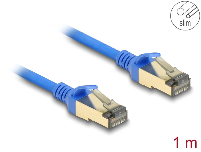 Delock RJ45 network cable Cat.8.1 F/FTP Slim 1 m blue