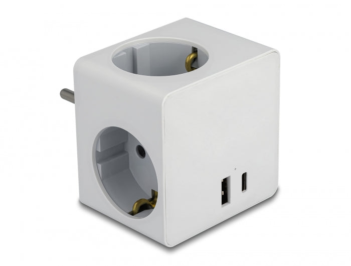 Delock 3-way power cube with child safety lock