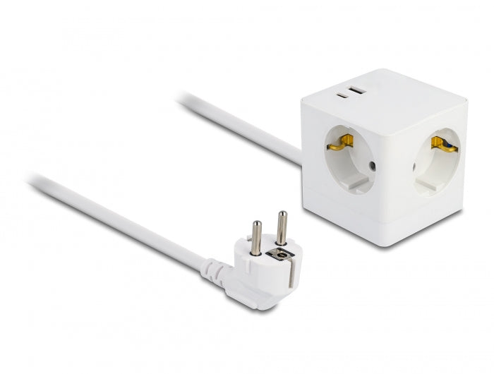 Delock socket cube with extension cable 3-way with child safety lock