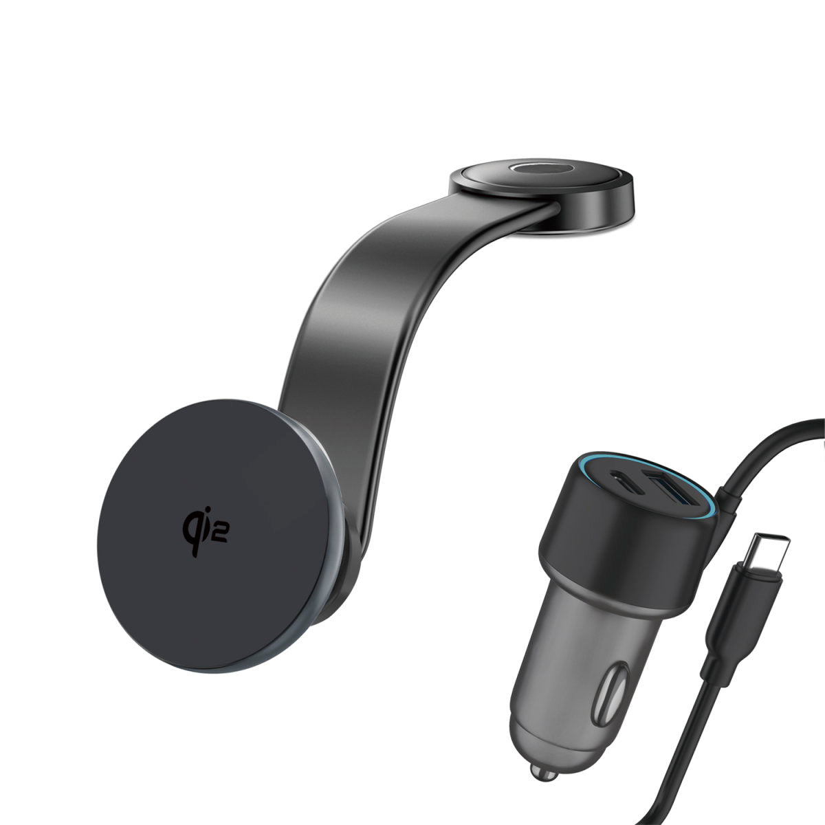 4smarts Qi2 car charging set grey