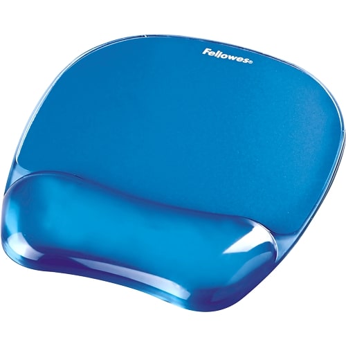 Fellowes Crystal wrist rest with mouse pad blue