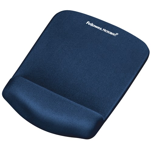 Fellowes PlushTouch wrist rest with mouse pad blue