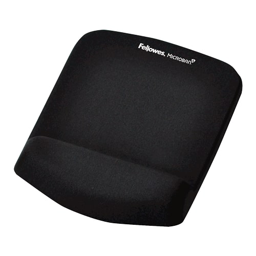Fellowes PlushTouch wrist rest with mouse pad black
