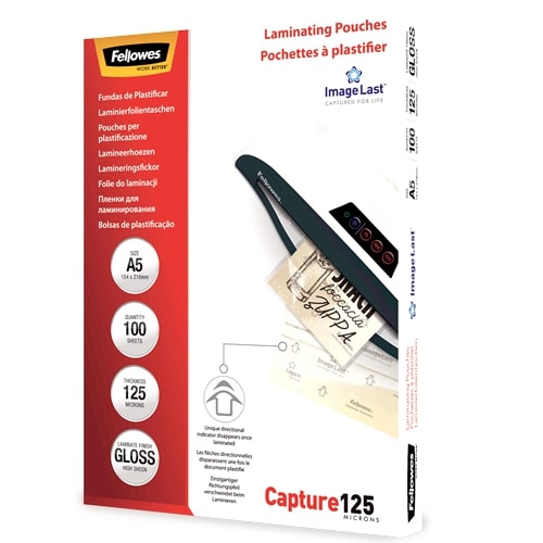 Fellowes laminating film A5 125 micron (pack of 100)