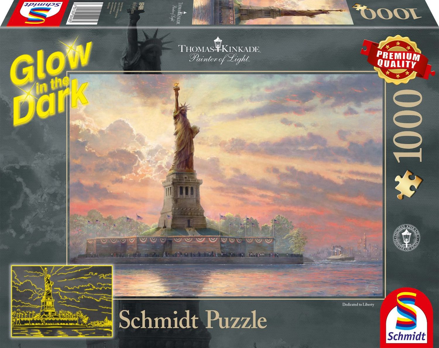 Thomas Kinkade - Statue of Liberty at Dusk - 1000 pieces GID Puzzle