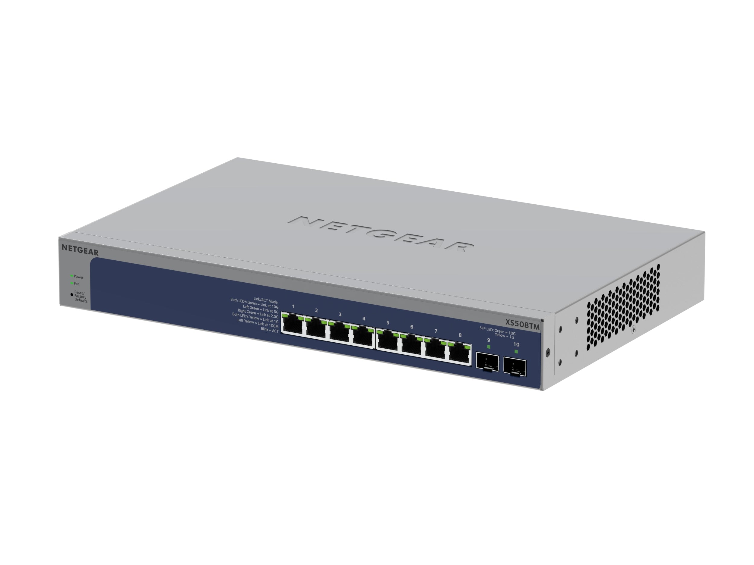 Netgear XS508TM 8-Port 10G/Multi-Gigabit Ethernet Smart Switch with 2 10G SFP+ P