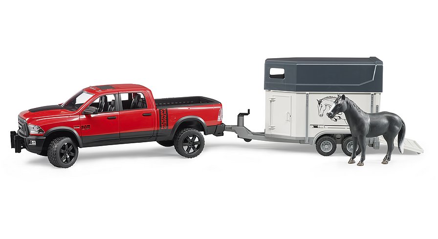 Bruder 02501 - RAM 2500 Power Wagon with horse trailer and horse, 1:16