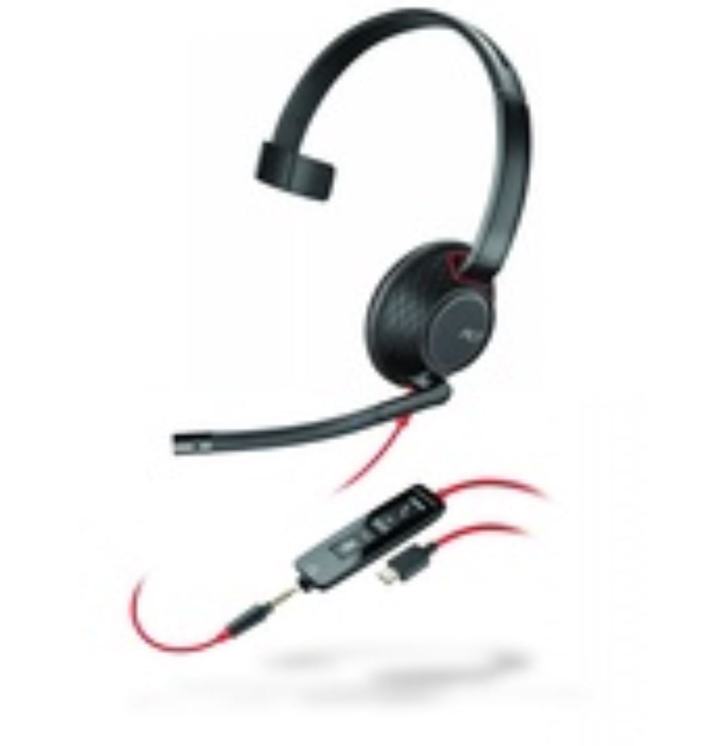 HP Poly Blackwire C5210 USB-C and 3.5mm jack connection