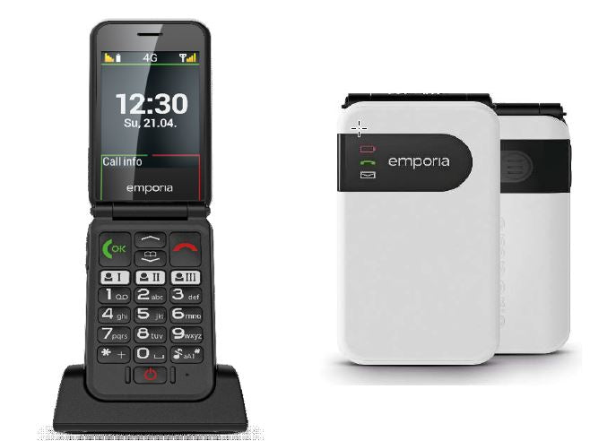 Emporia emporiaSIMPLICITYglam 4G white, large button clamshell phone