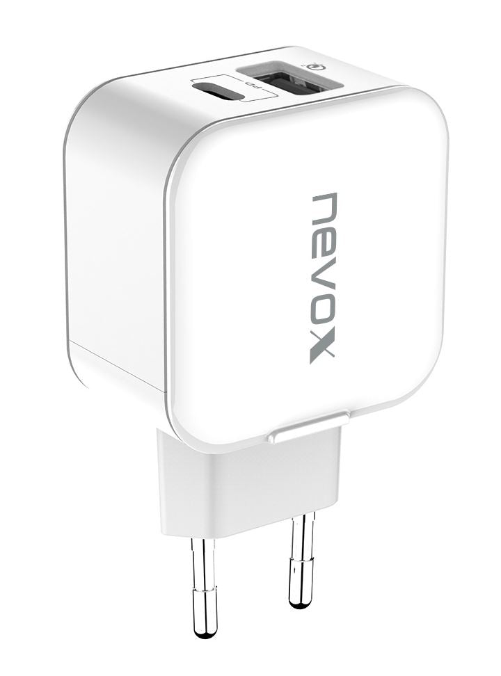 Nevox USB PD Type C + QC3.0 charger 18Watt white