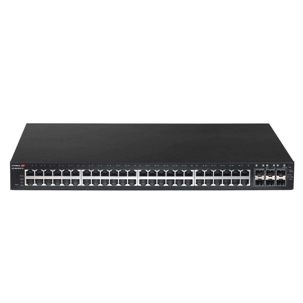 Edimax 54-Port Gigabit PoE+ Long Range Web Smart Switch with 6 SFP+ 10G Ports
