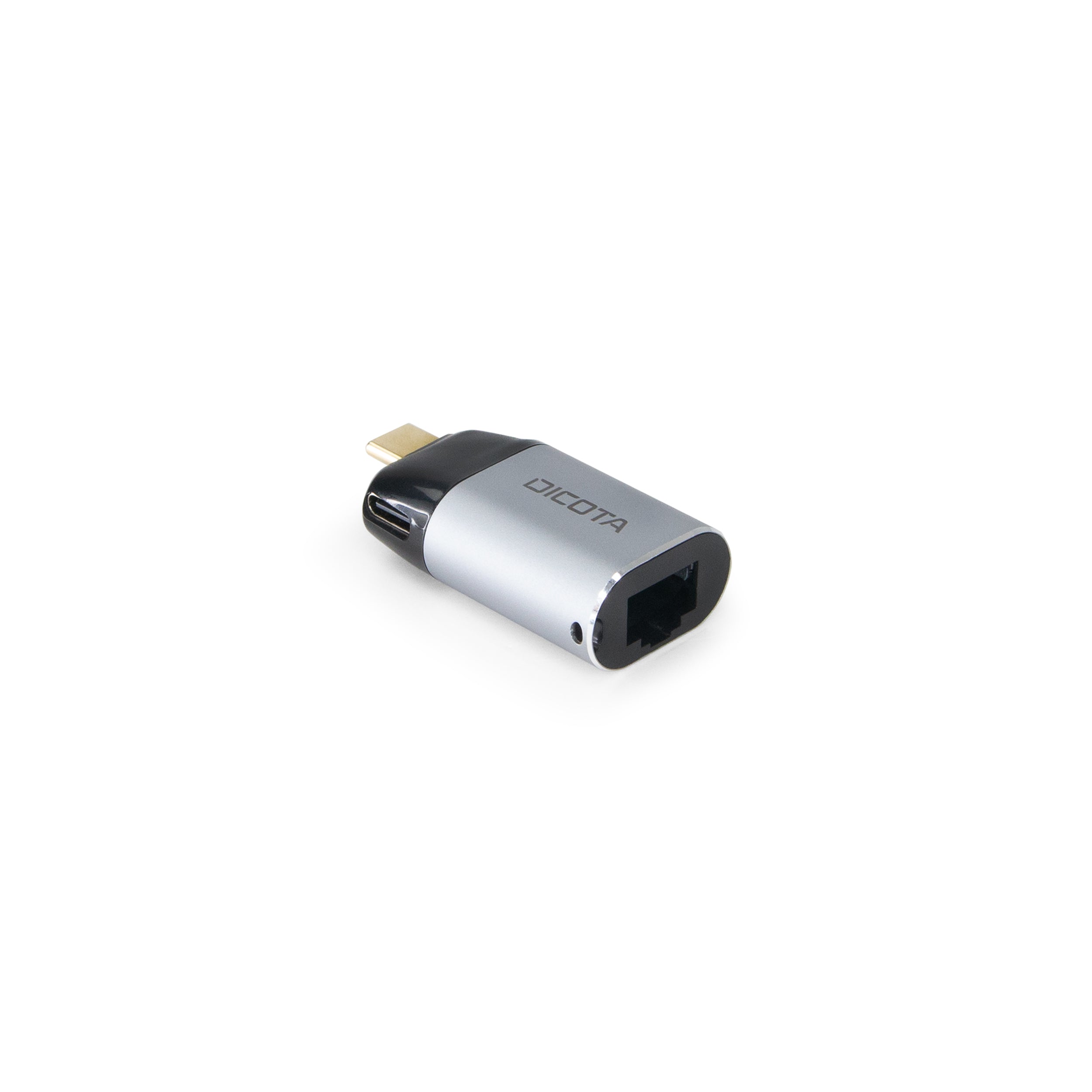 Dicota USB-C to Ethernet mini adapter with PD (100W) silver