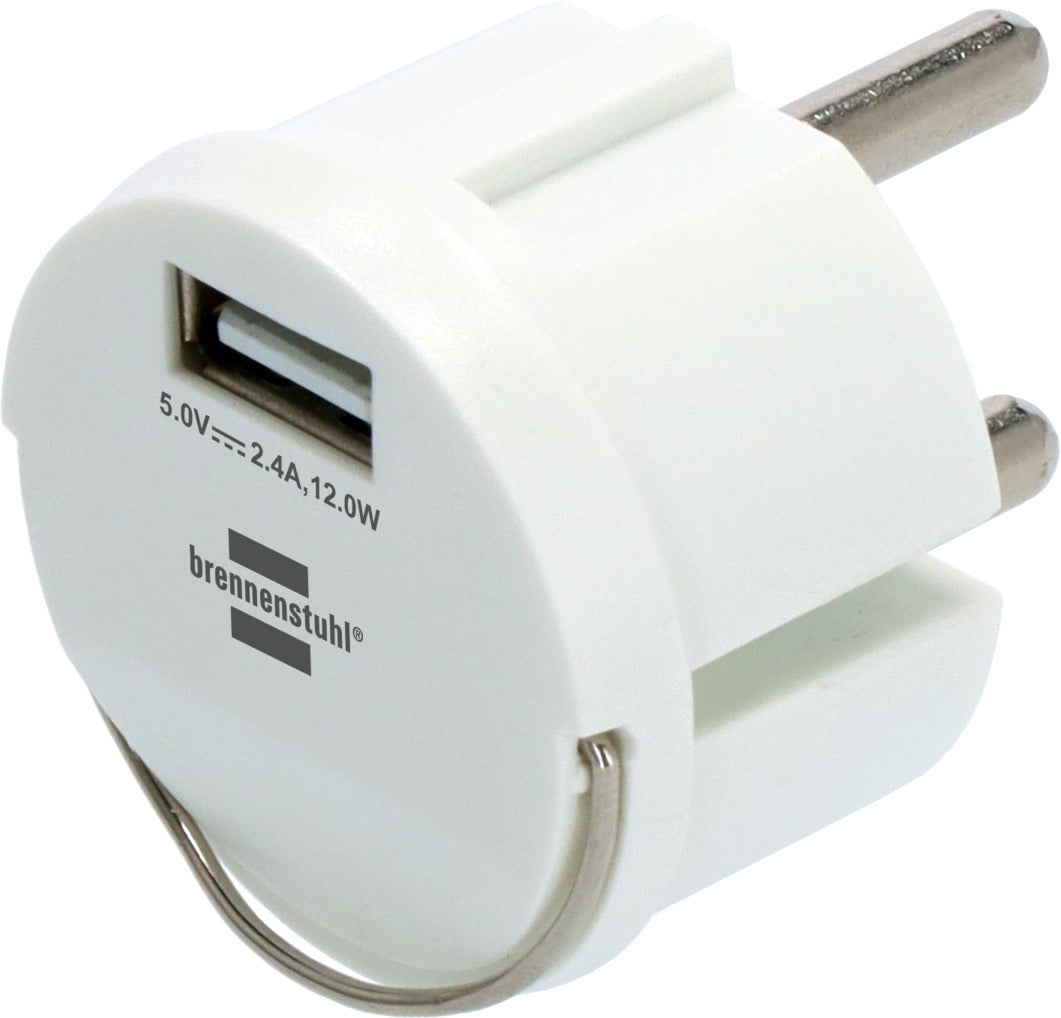 Brennenstuhl USB socket adapter, USB-A charging socket 2.4 A, max. 12.0 W, white
