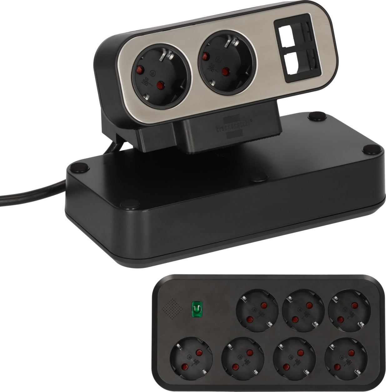Brennenstuhl ÜSS estilo duplex table socket 9-way with 2 module slots