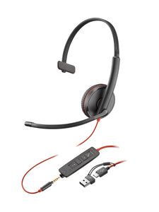 HP Poly Blackwire C3215 Mono USB-C/A & 3.5mm