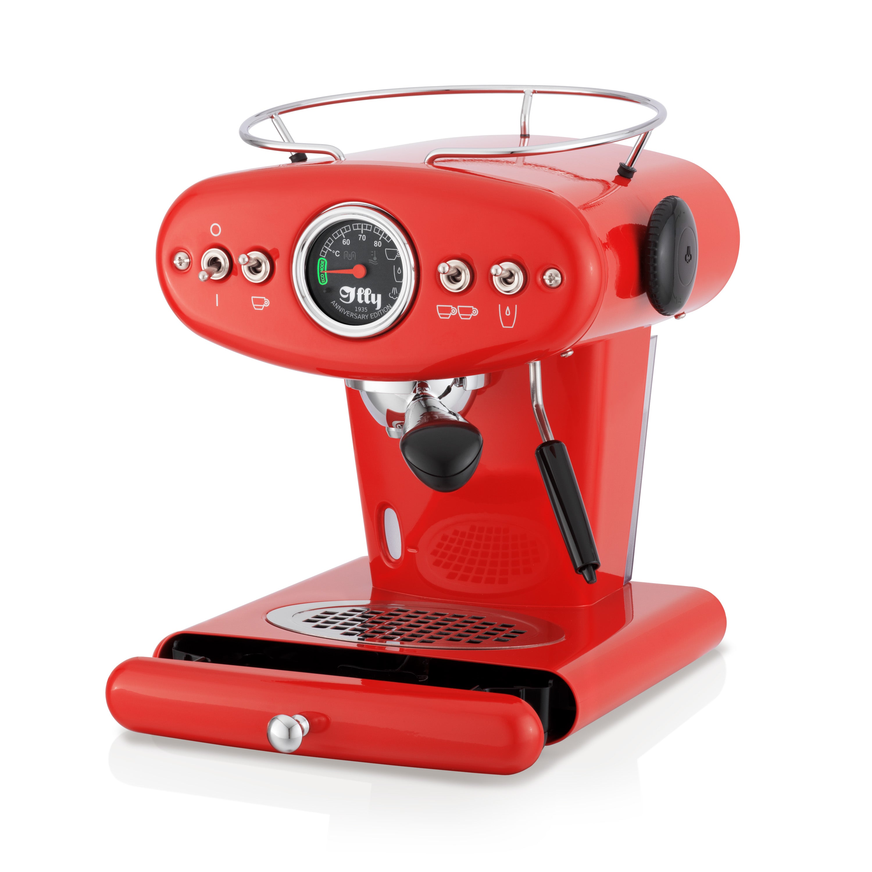 illy X1 Anniversary machine for ground coffee and ESE pads (red)