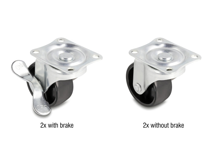 Delock swivel castor Ø 50 mm load capacity up to 90 kg set 2 x 2 pieces