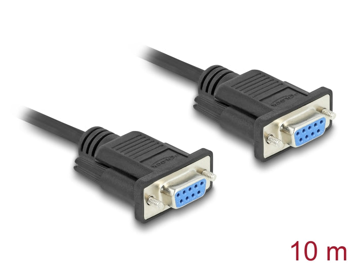 Delock Serial Cable RS-232 D-Sub9 female to female 10 m