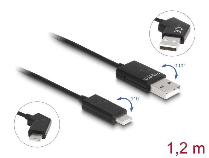 Delock USB 2.0 cable Type-A male 1.2 m to USB Type-C™
