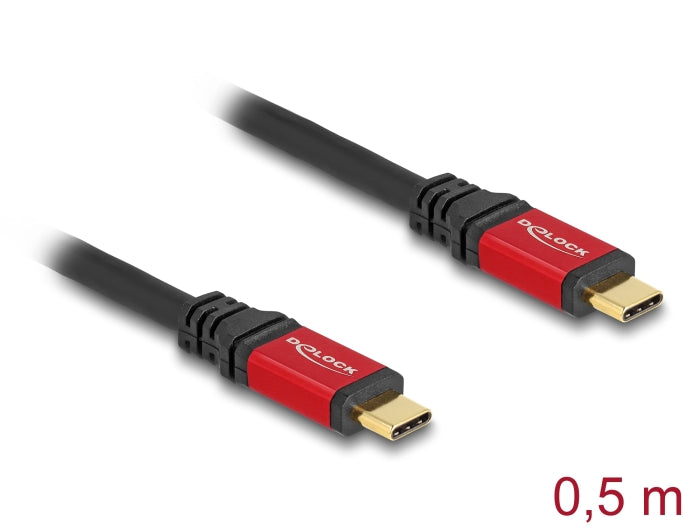 Delock USB 20 Gbps cable USB Type-C™ connector 0.5 m red metal