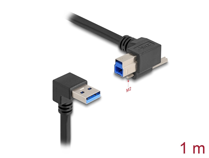 Delock USB 5 Gbps cable USB Type-A male 90° angled downwards 1 m black