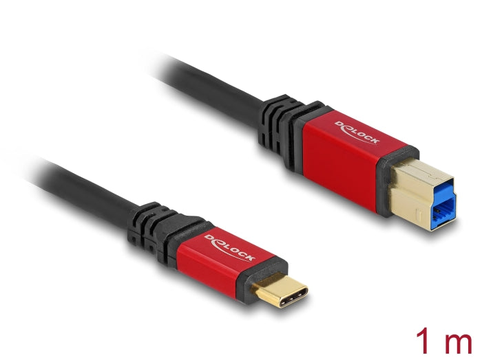 Delock USB 5 Gbps cable USB Type-C™ male to USB Type-B male 1 m red metal