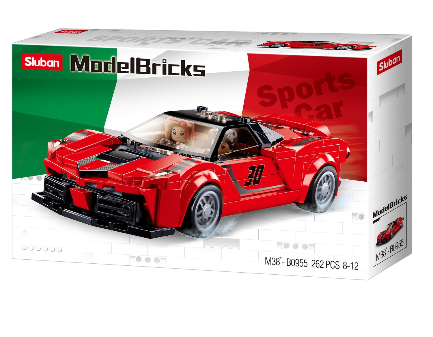 Sluban M38-B0955 - Model Bricks - Italienischer Sportwagen rot