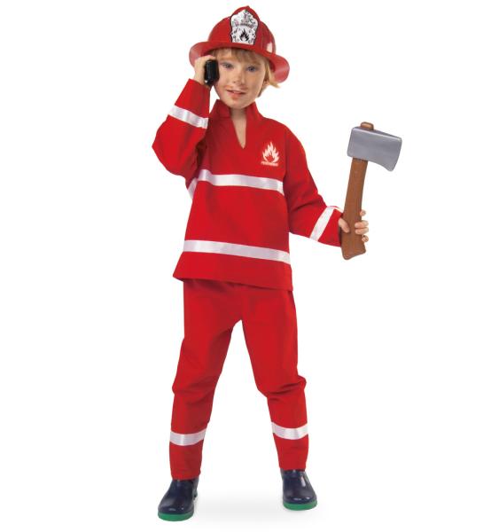 Fireman red - Costume 2-piece - Kids (size 128)