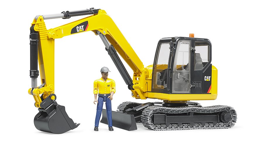 Bruder 02466 - Cat mini excavator with construction worker
