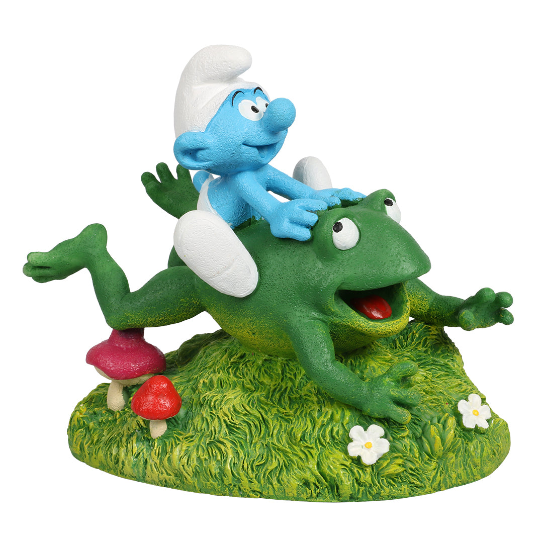 Schlumpf auf Frosch - Figur