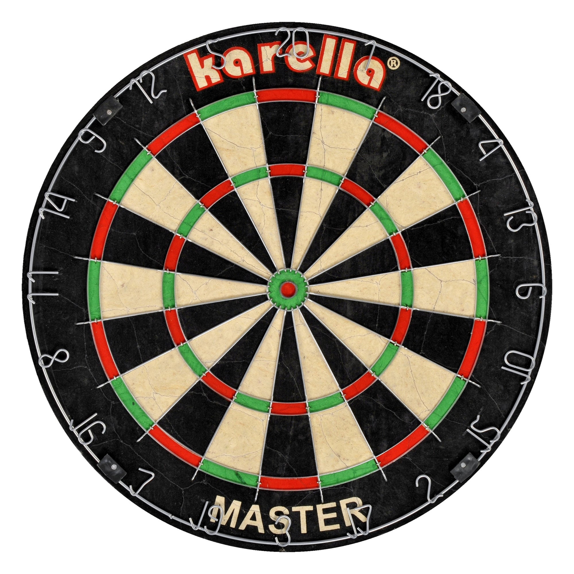 Karella Dartboard in set including 2 sets of Karella Blackstar Steel + throwing line
