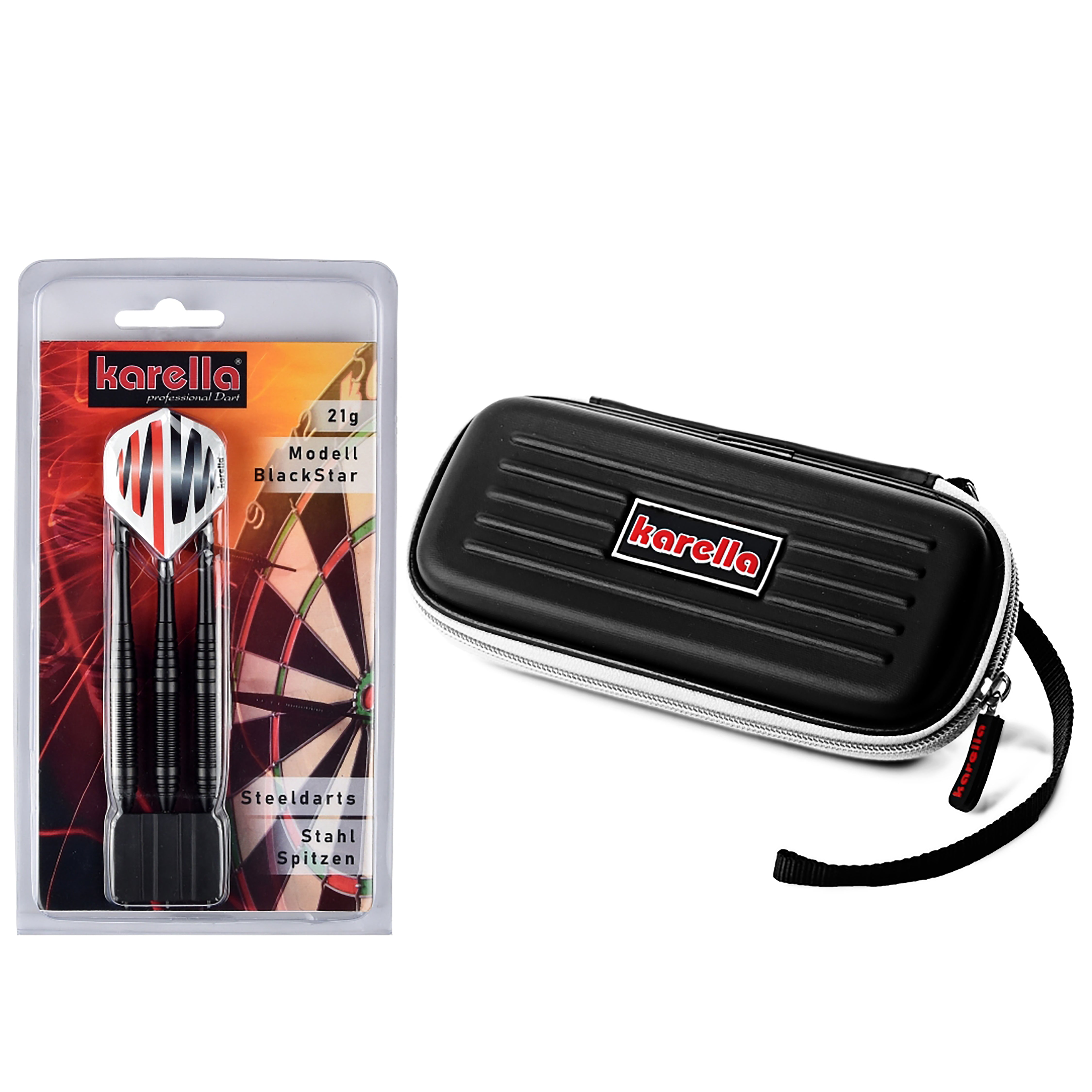 Dart set Winner Blackstar steel + dart case
