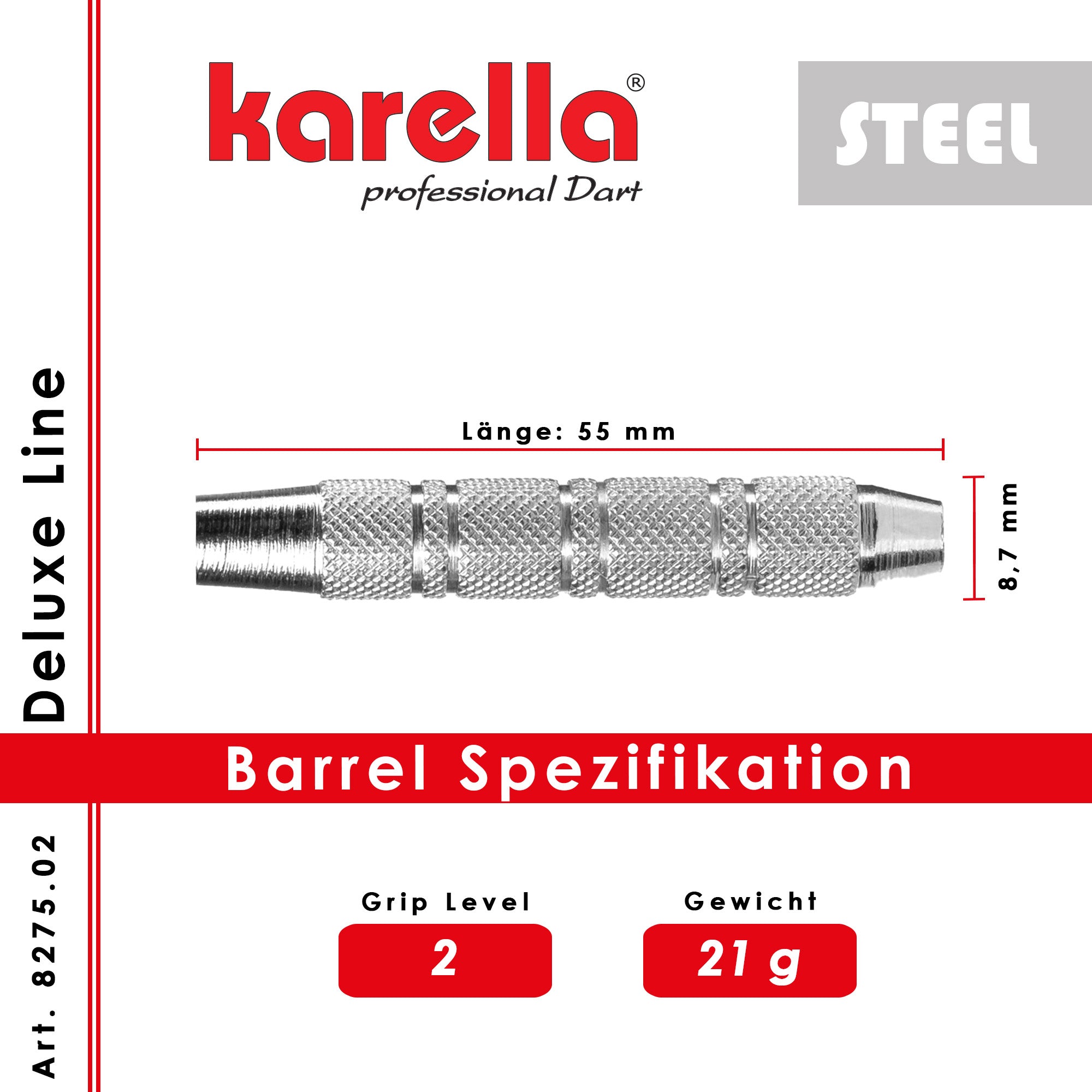 Steel barrel Karella Deluxe DL-2 21g