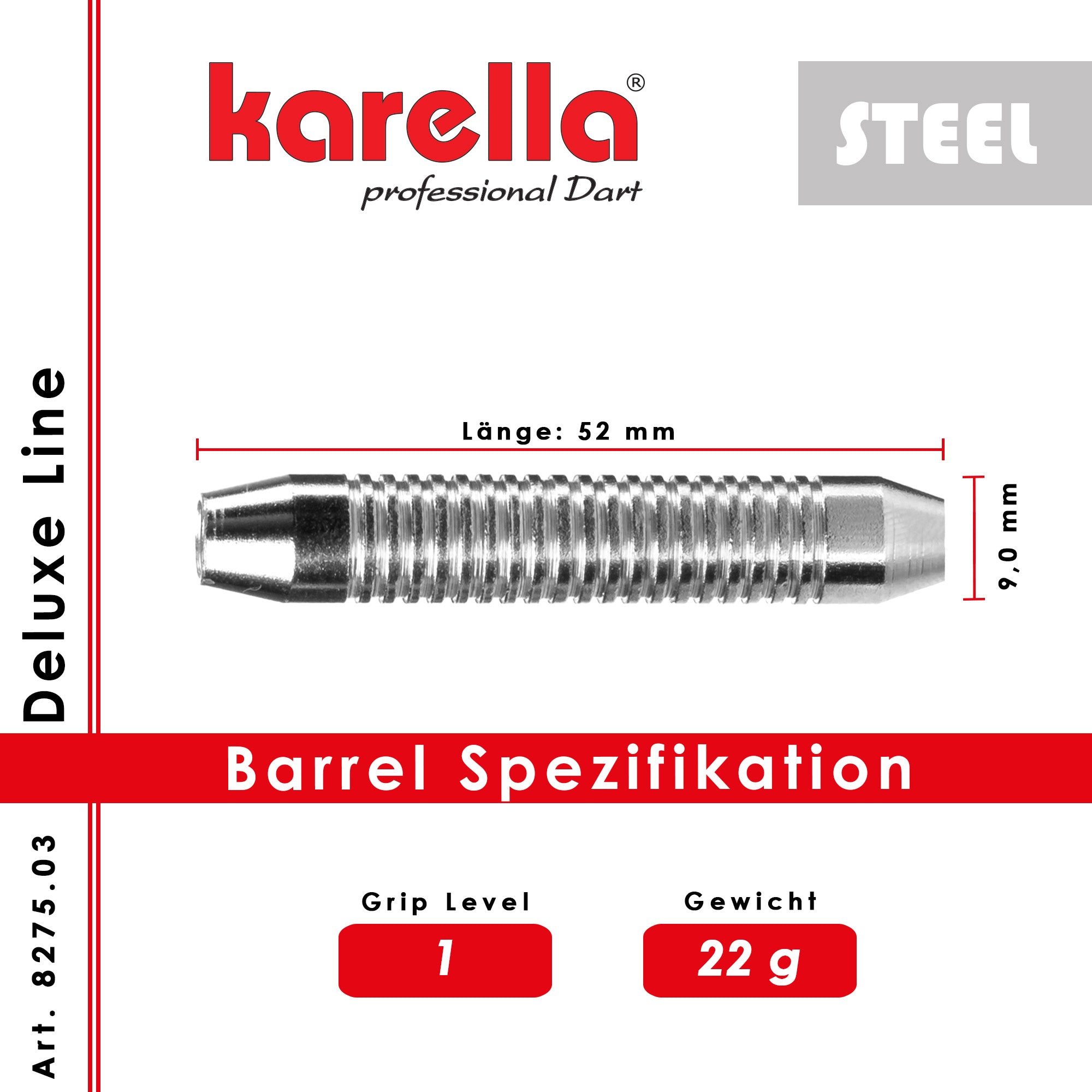 Steel barrel Karella Deluxe DL-3 22g