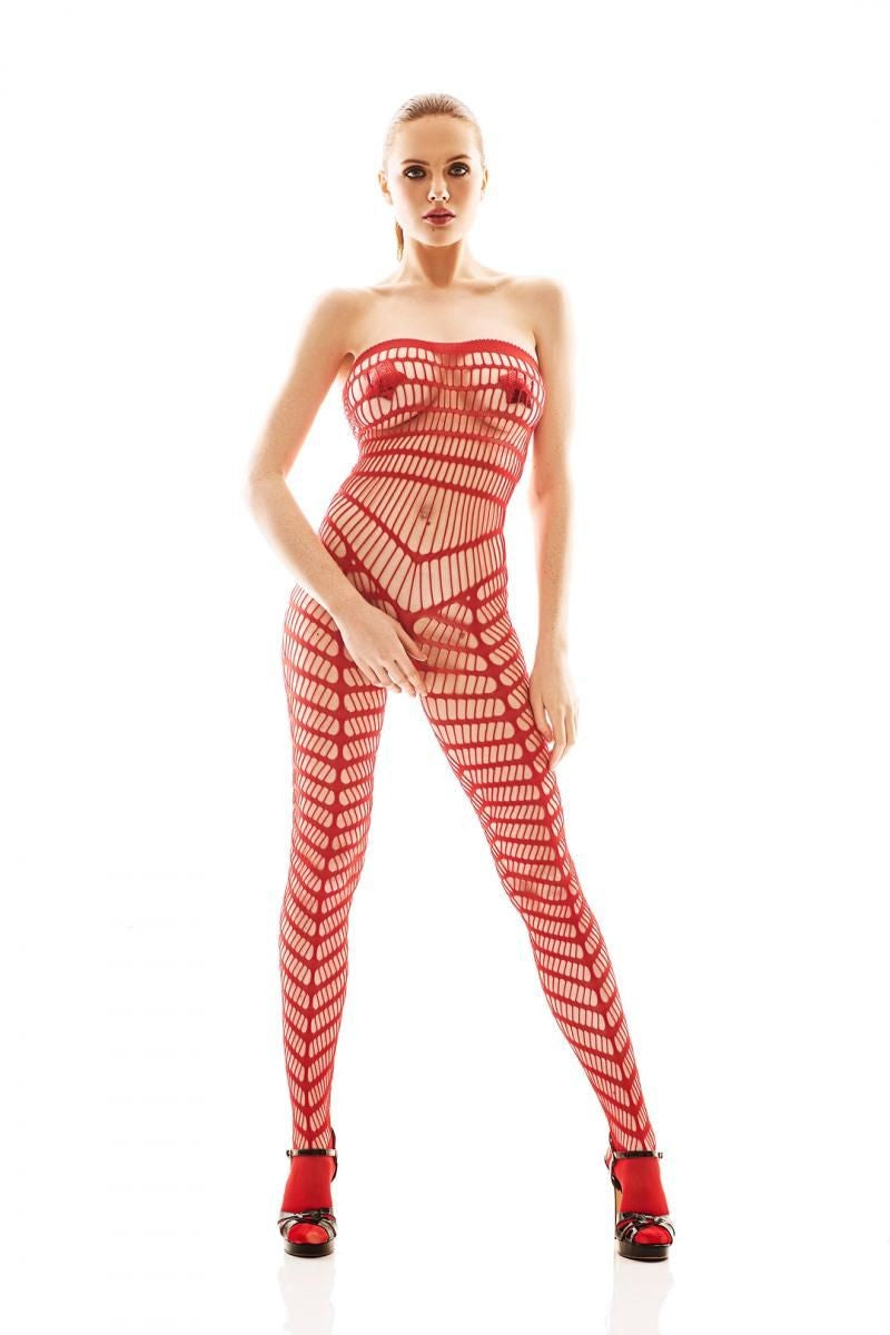 red bodystocking AA052199 by Anais Apparel Luxury Lingerie