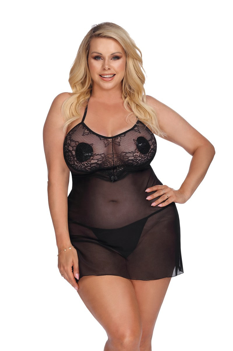 black negligee AA053637 by Anais Apparel Plus Size