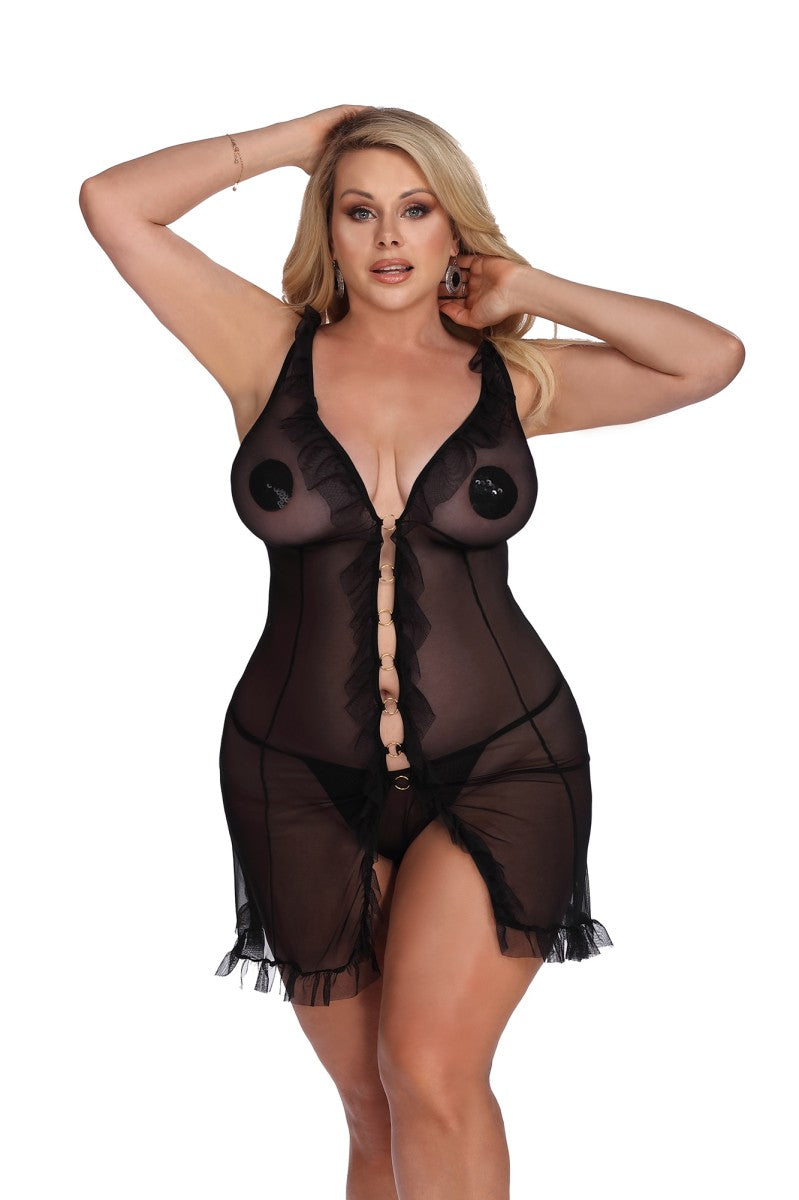 black negligee AA053640 by Anais Apparel Plus Size