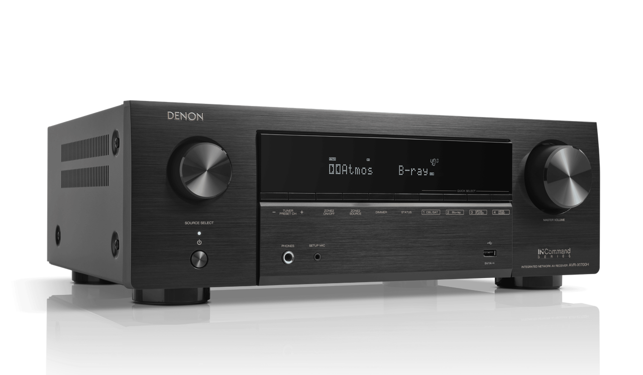 Denon AVRX1700H 7.2-Channel 145W 8K AV Receiver with HEOS Built-in