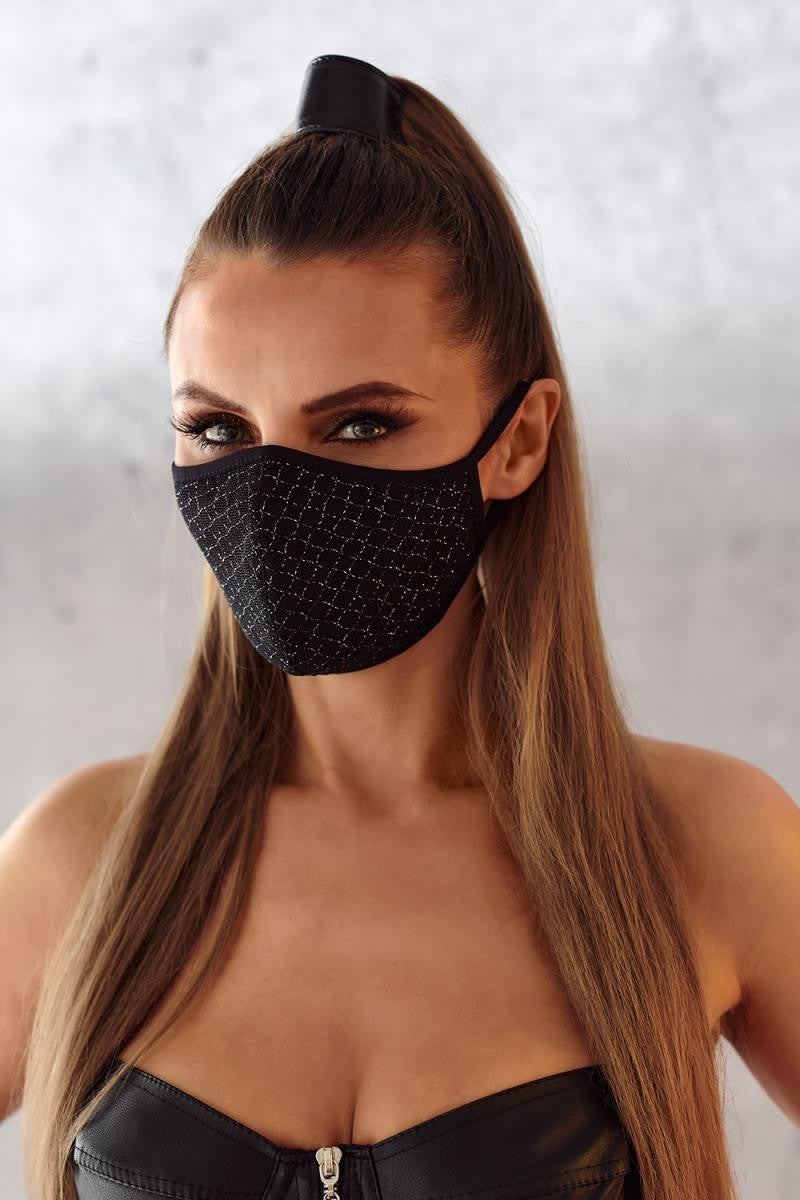 2-layer mask 003 with decorative net and cotton Oeko Tex