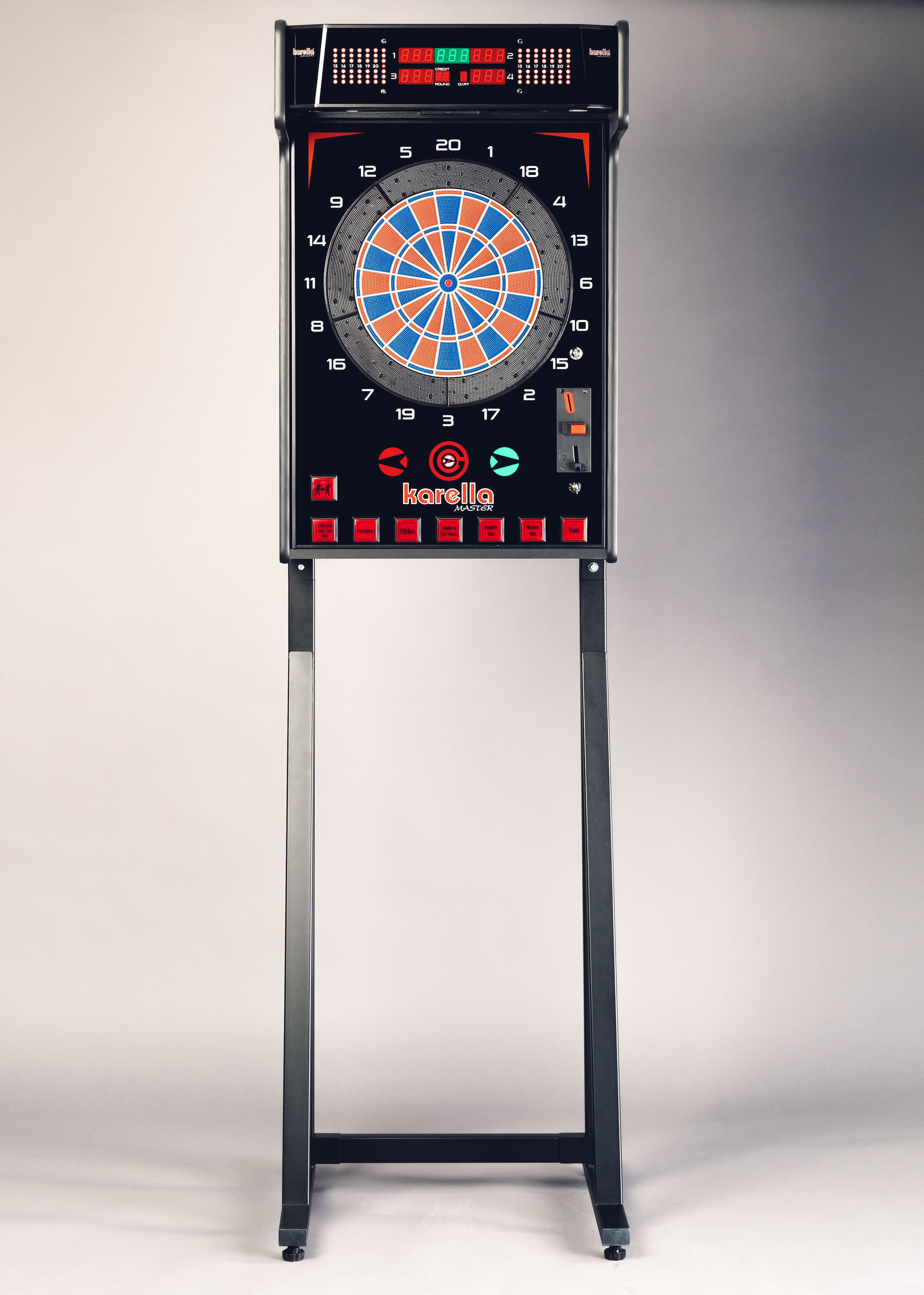 Dart machine Karella E-Master with coin slot and stand